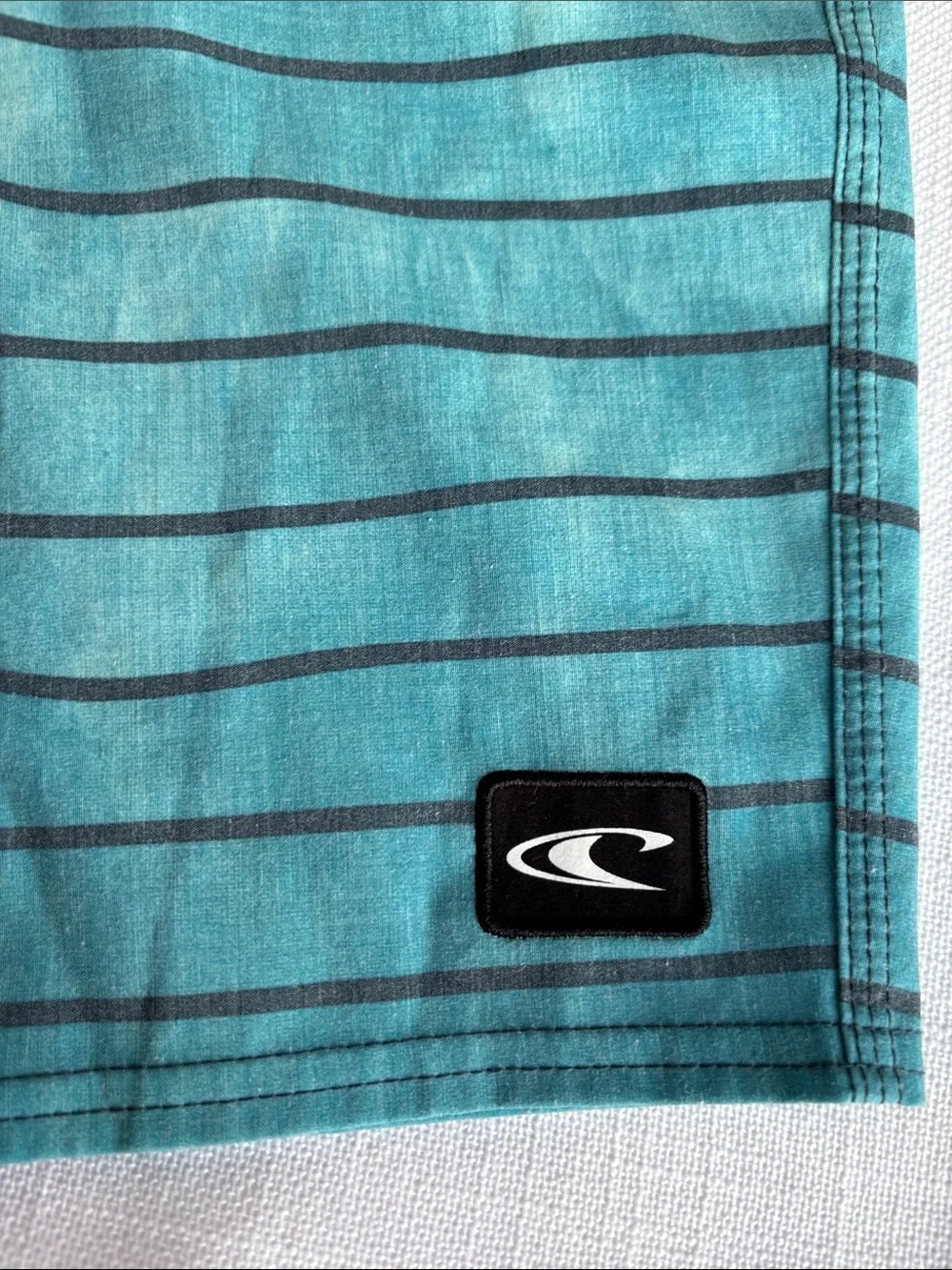 Quiksilver Teal & Aqua Striped Men's Board Shorts  -339sku
